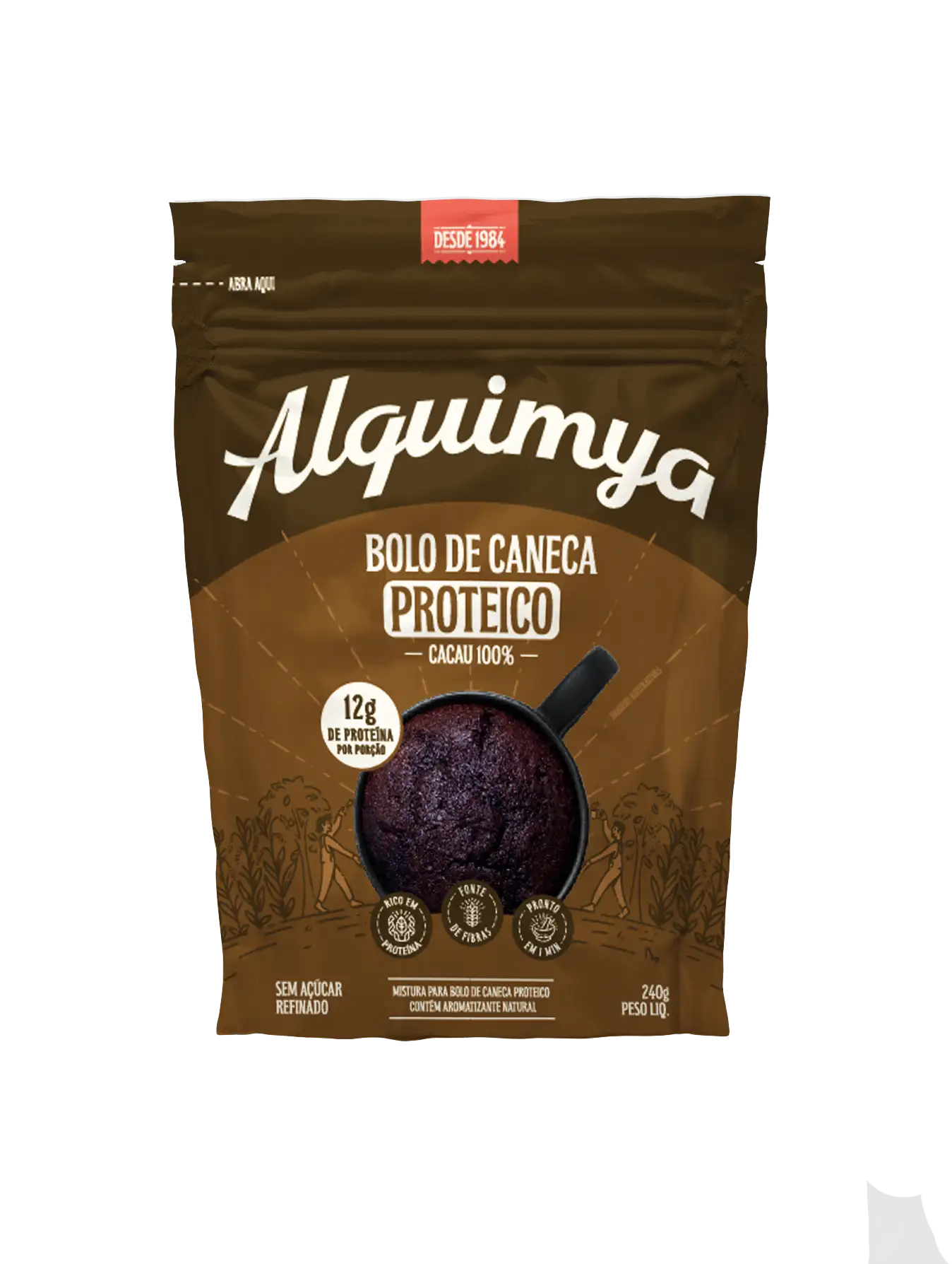 Bolo-de-Caneca-Proteico-Cacau-100 1 Alquimya - Bolo de Caneca PROTEICO - Cacau 100% - 240g
