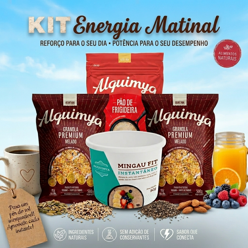 Kit Energia Matinal Alquimya - Kit Energia Matinal Alquimya - Combo Café da Manhã Saudável e Fit
