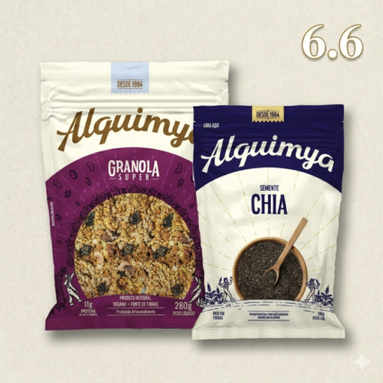 Combo Alquimya Especial 6.6: Granola Super (280g) + Semente de Chia em Grãos (150g)